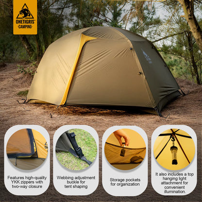 Stella Camping Tent 4 Season 2 Person Tourist Tents Lightweight Double Layer 3000Mm Waterproof Outdoor Hiking Beach