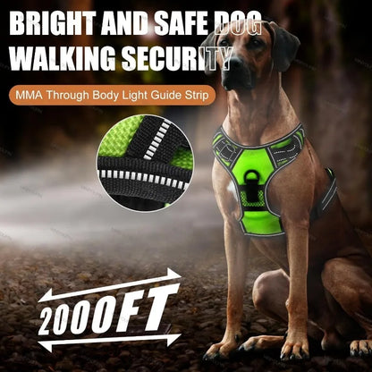 Illuminate Your Dog's Safety: Rechargeable LED Glowing Harness with Three Light Modes for Nighttime Walks