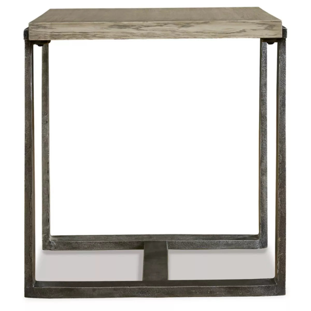 Dalenville Contemporary Square End Table in Black, Gray, Brown, and Beige - Aluminum and Veneer Accent Table