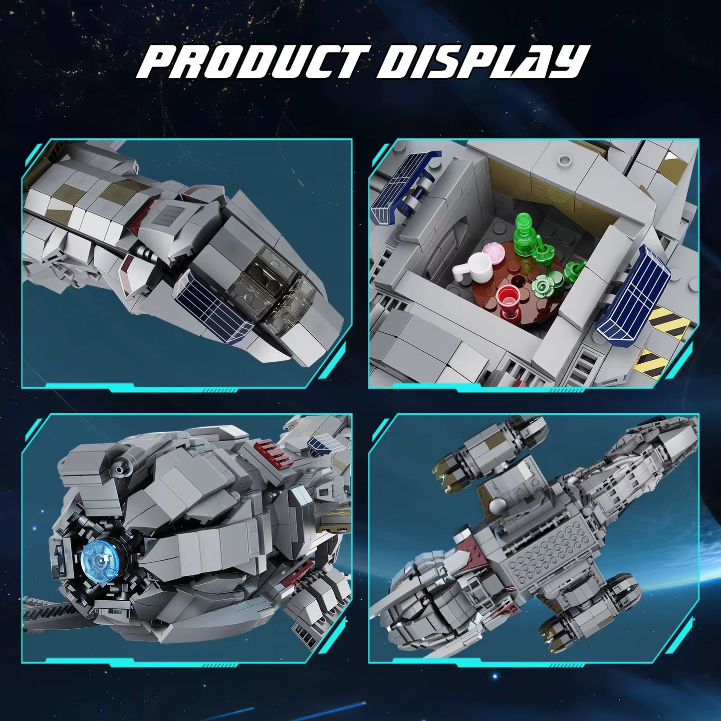 Spaceship Building Blocks Shuttle Firefly-Class Bricks Toys with Display Stand Space Fans Gifts(1345 Pieces)
