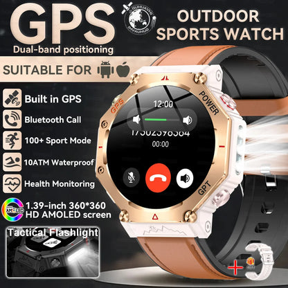 2025 NEW GPS Outdoor Military Sports Watch TR-3 Compass Altimeter Barometric 10ATM Waterproof HD Bluetooth Call Smart Watch