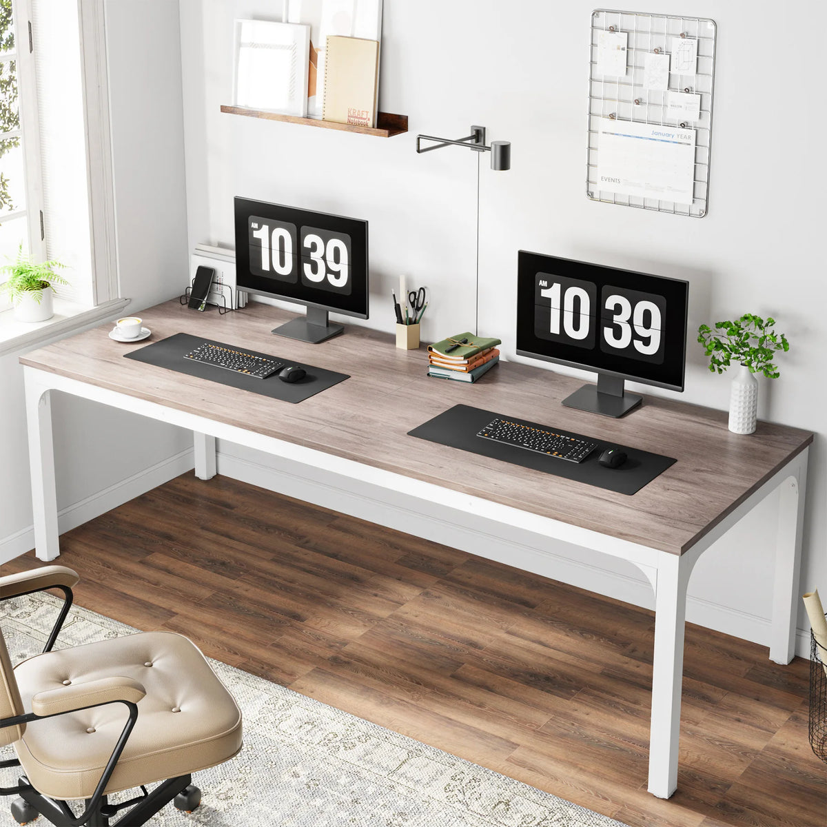Tribesigns 78.7-Inch Extra Long Dual Workstation Desk for Home Office