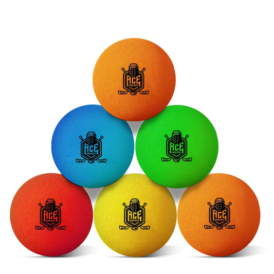 Mini Hockey Balls 6 Soft Foam Balls for Knee and Floor Hockey 2 Indoor Mini Hockey Balls