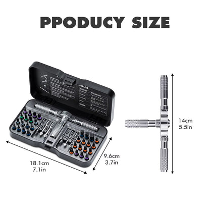 40In1 Multifunction Ratchet Screwdriver Set Multi Magnetic Bits Mini Repair Tool Kit Household Tool for PC & Iphone Etc.