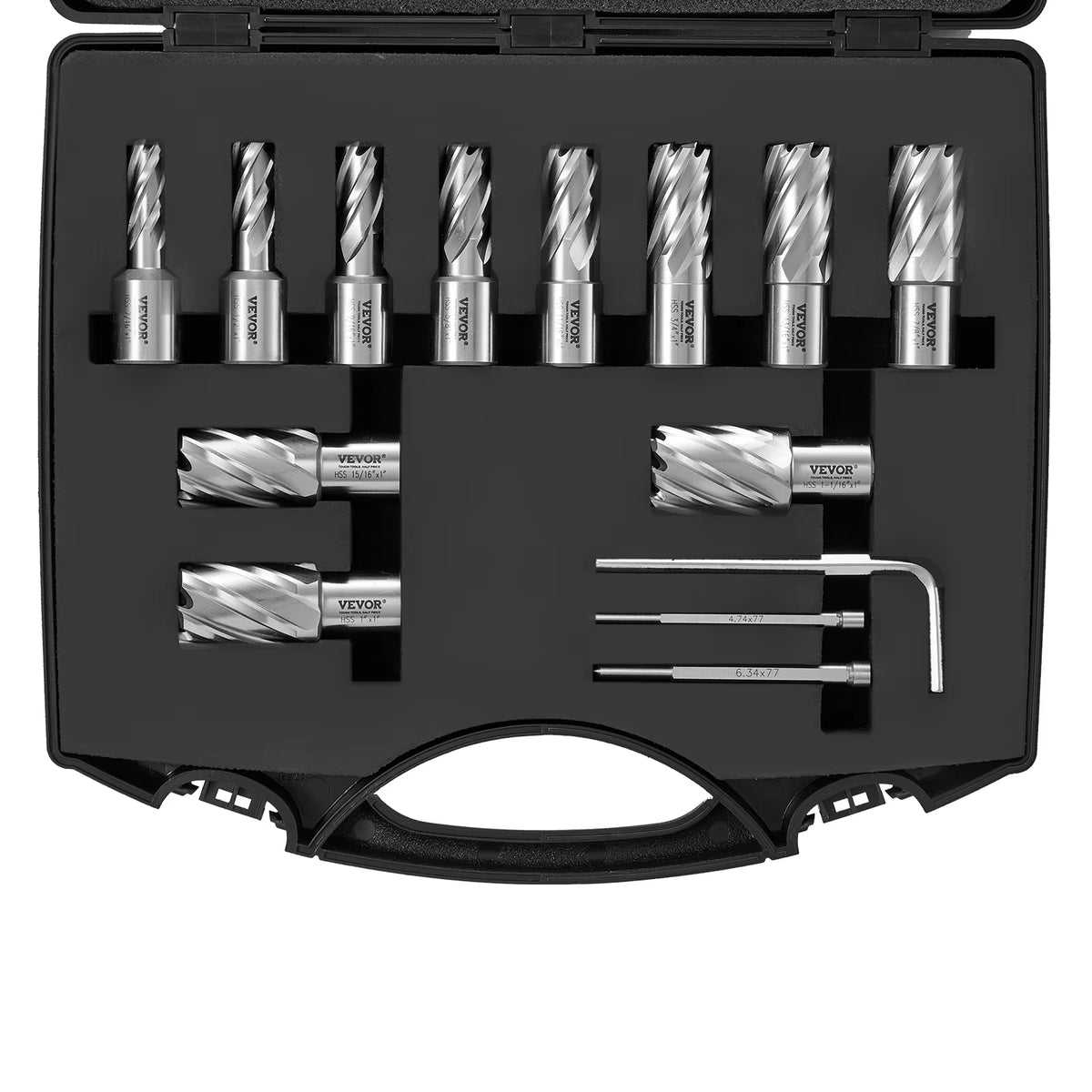 Succebuy Annular Cutter Set - 6-Piece and 13-Piece Weldon Shank Magnetic Drill Bits with 1" and 2" Cutting Depths