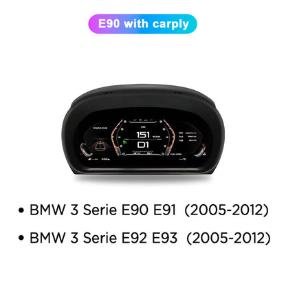 1920x720 Auto LCD Dashboard Display for BMW 3 Series E90 E91 E92 (2005-2012) Virtual Cockpit Speedometer