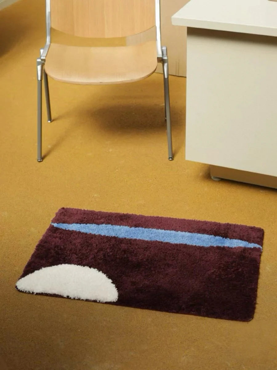 Ultra Soft Contemporary Abstract Bath Rug, Absorbent, Anti-Slippery Mat