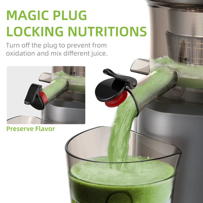 Biolomix Cold Press Juicer with 75mm Feed Chute, 200W Motor, 40-65 RPM Slow Masticating Juice Extractor for Whole Fruits