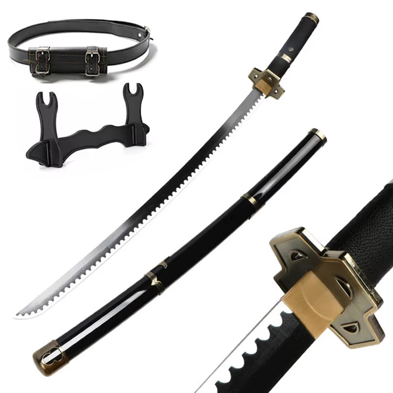 Set of 3 Handmade 41" Zoro Katanas - Anime Cosplay Swords Crafted from Bamboo Wood for Collectors and Gift Giving