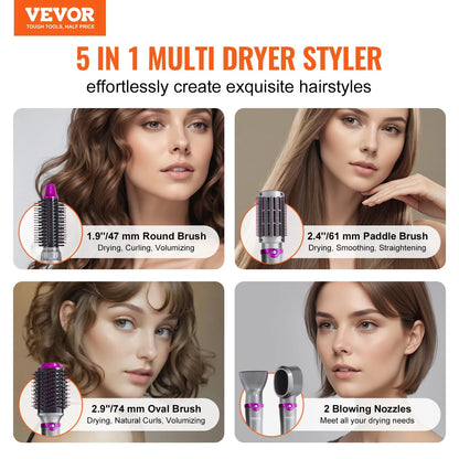 Hair Dryer Brush 5-In-1 Hot Hair Styler Upgraded Negative Ion for Curling