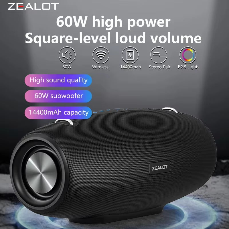 S67 Wireless Speaker Withshoulder Strap,Outdoor,Waterproof,Portable Speaker with Loud Stero and Booming Bass,40H Playtime