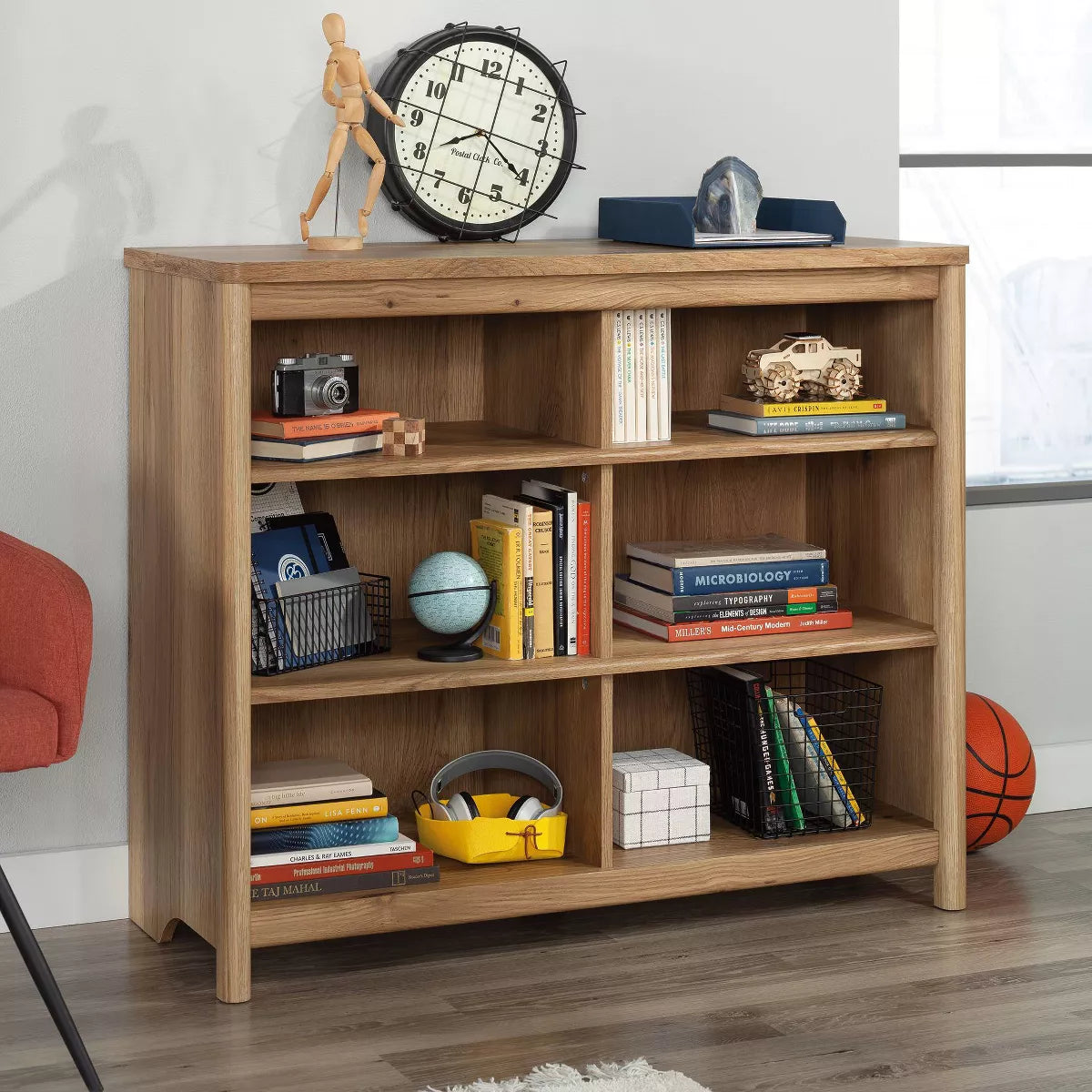 Dover Edge 36.26" Cubby Storage Bookcase in Timber Oak