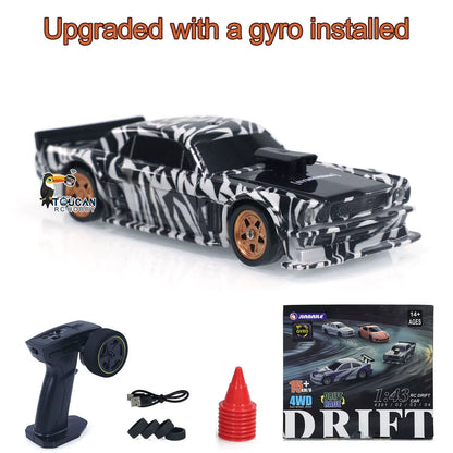 US Stock RC Drift Car 1/43 RTR Race 4WD Gyro Four-Wheel Drive Radio Control High Speed Model 2.4G Racing Drifting Cars Toy Model