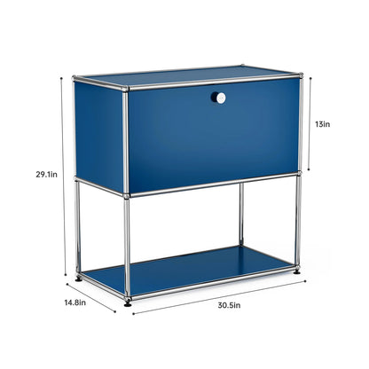 Contemporary Stainless Steel Storage Cabinet and TV Stand for Living Room and Home Office