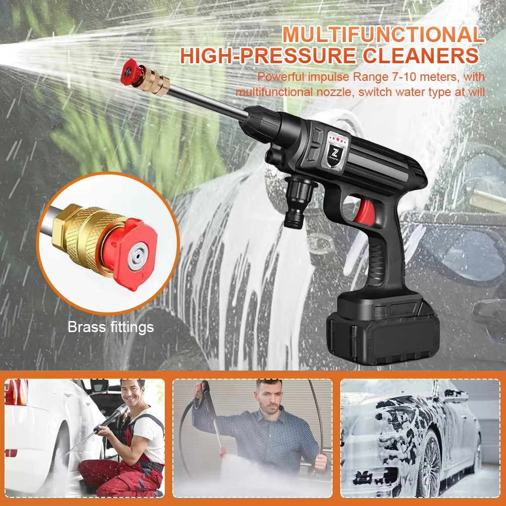 High Pressure Car Washer 30Bar Wireless Car Wash Machine 4000Mah Rechargeable Car Wash Machine for Garden Watering Home Cleaning