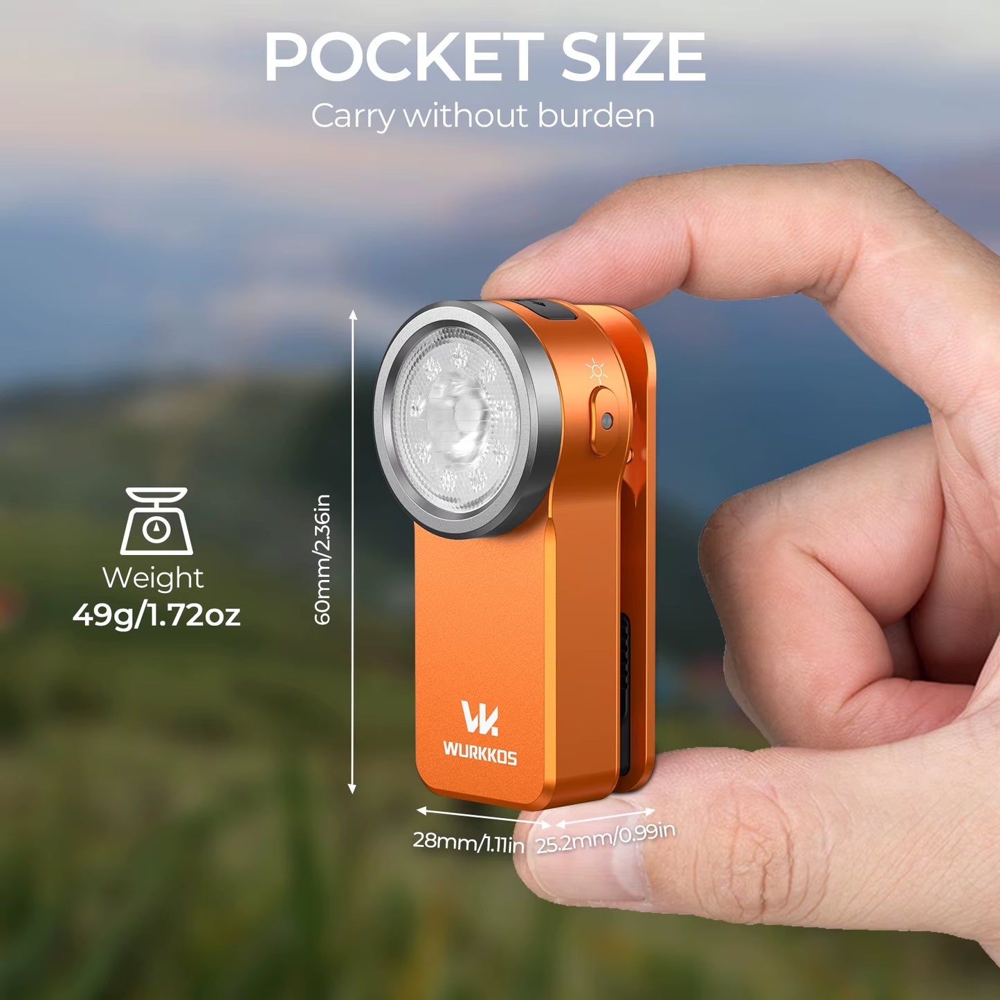 HD03 680LM Mini Clip Light USB C Rechargeable Pocket Flashlight Spotlight/Floodlight Portable EDC RGB Torch with Magnet