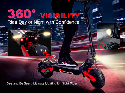 GT06 1200W Foldable E-Scooter for Adults -Max Speed 25MPH, 48V 13AH/23.4AH, 11"Off-Road Tires | US Stock, Factory Direct