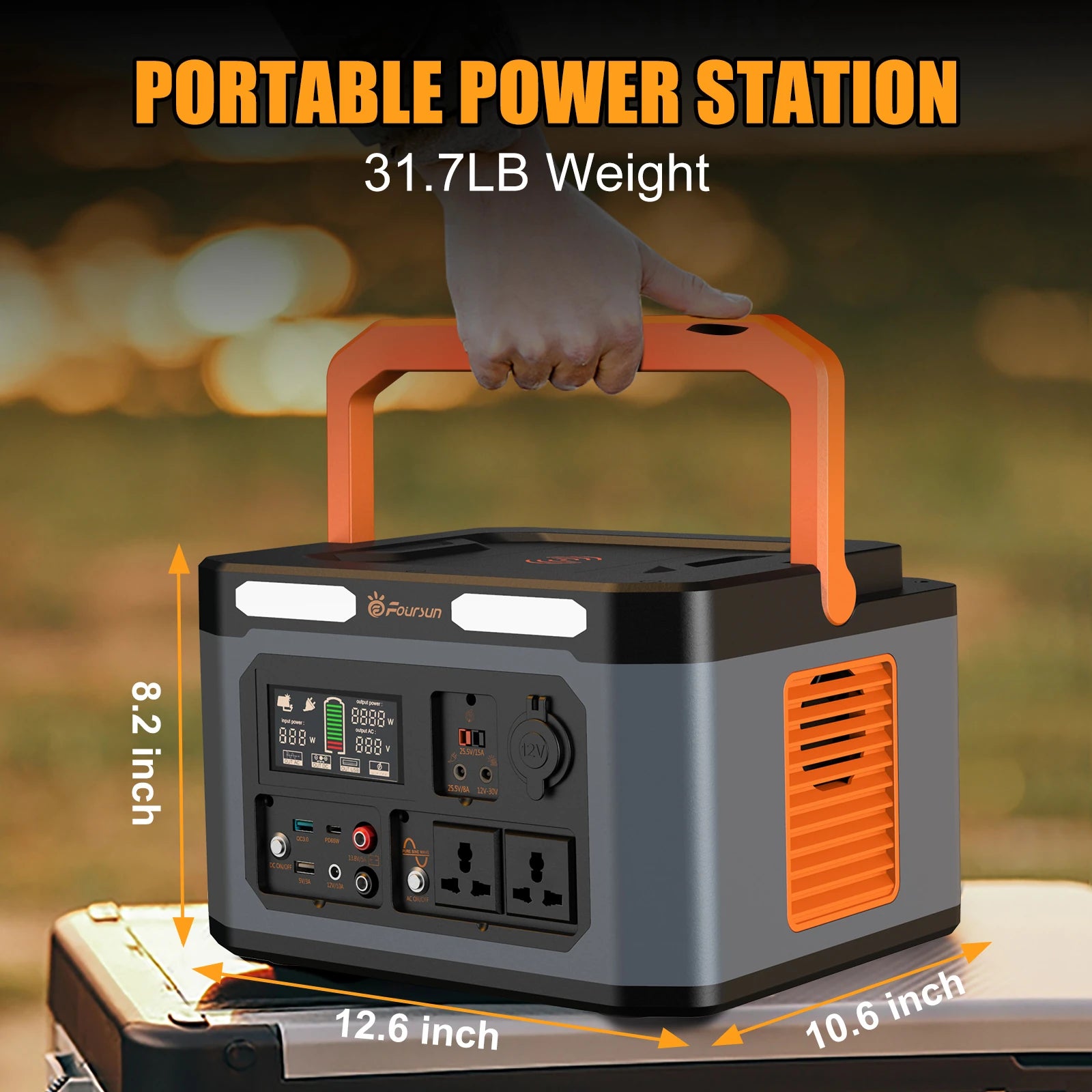 1500W (3000W Peak) Portable Power Station 1598.4Wh with 2 AC Outlets Wireless Charge 65W PD Solar Generator for Home Backup Emergency Outdoor Camping