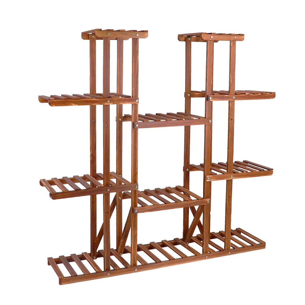 Multi-Tier Wooden Plant Shelf and Flower Pot Stand for Indoor and Outdoor Use