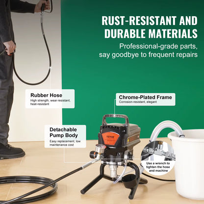 Succebuy High Efficiency 750W/950W Electric Airless Paint Sprayer - 3000PSI Handheld Solution for Home Interior Applications