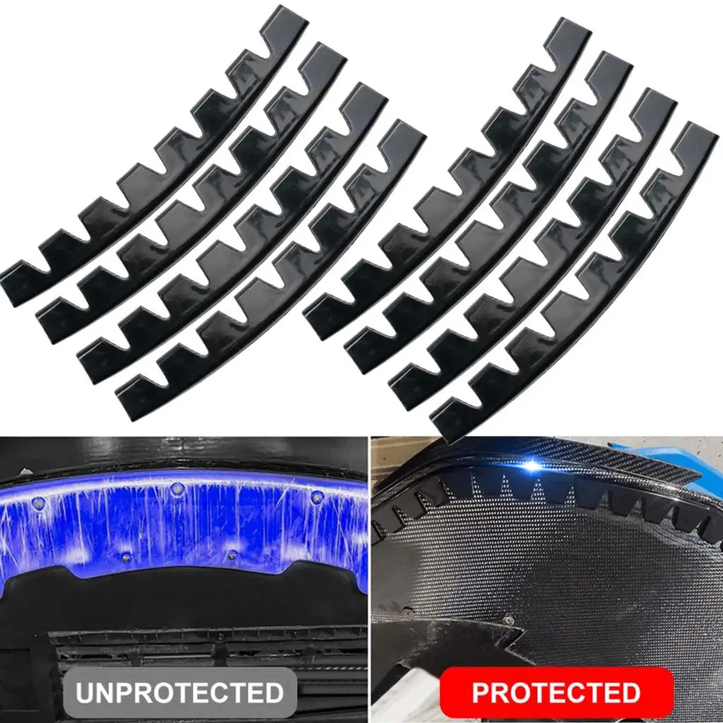 8-Piece Universal Car Front Bumper Guard and Chassis Protection Kit with Pre-Attached Anti-Scratch and Anti-Skid Features