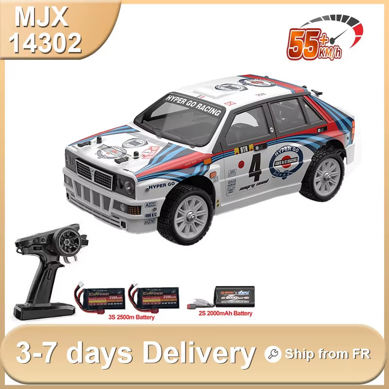 MJX 14302 V2.0 1/14 Scale Brushless Motor RC Off-Road Car - 4WD Remote Control Vehicle with 55Km/h High-Speed Racing and Drift Capabilities