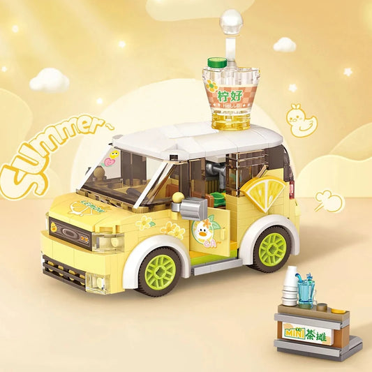 Building Blocks Mini Block City Series Food Truck Fruit/Ice Cream Shop DIY Toy Decoration for Children Christmas Gift 4207-4210