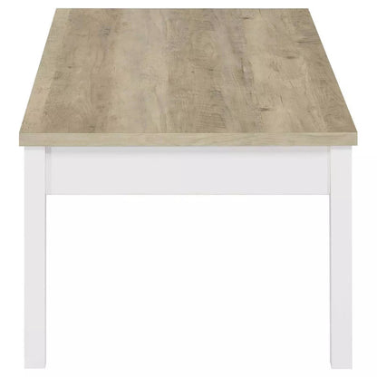 Stacie 3-Piece Composite Wood Coffee Table Set in Antique Pine and White