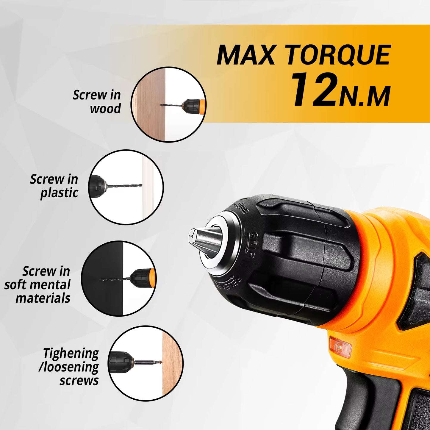 126Pcs Power Tool Combo Kits with 8V Cordless Drill,10Mm 3/8'' Keyless Chuck,Professional Home Household DIY Hand Tool Kits