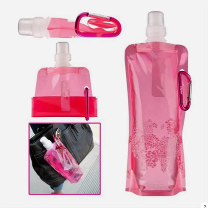 500ML Portable Ultralight Foldable Silicone Folding Water Bottle Water Bag Outdoor Sport Supplies Hiking Camping Soft Flask Bag