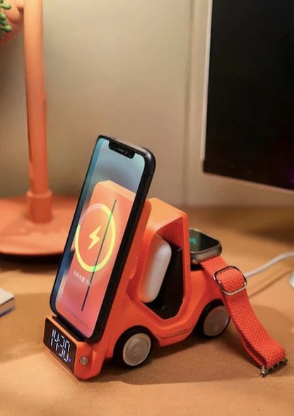 4 in 1 Forklift Fast Wireless Charging Station Dock for Iphone, Airpods & Apple Watch