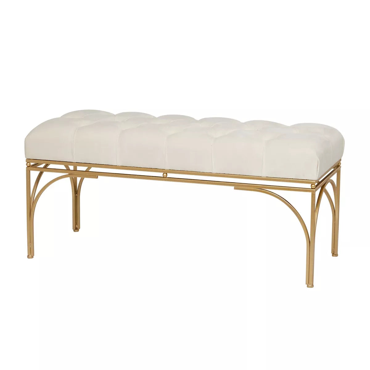 Rectangular Glam Velvet Bench -Black