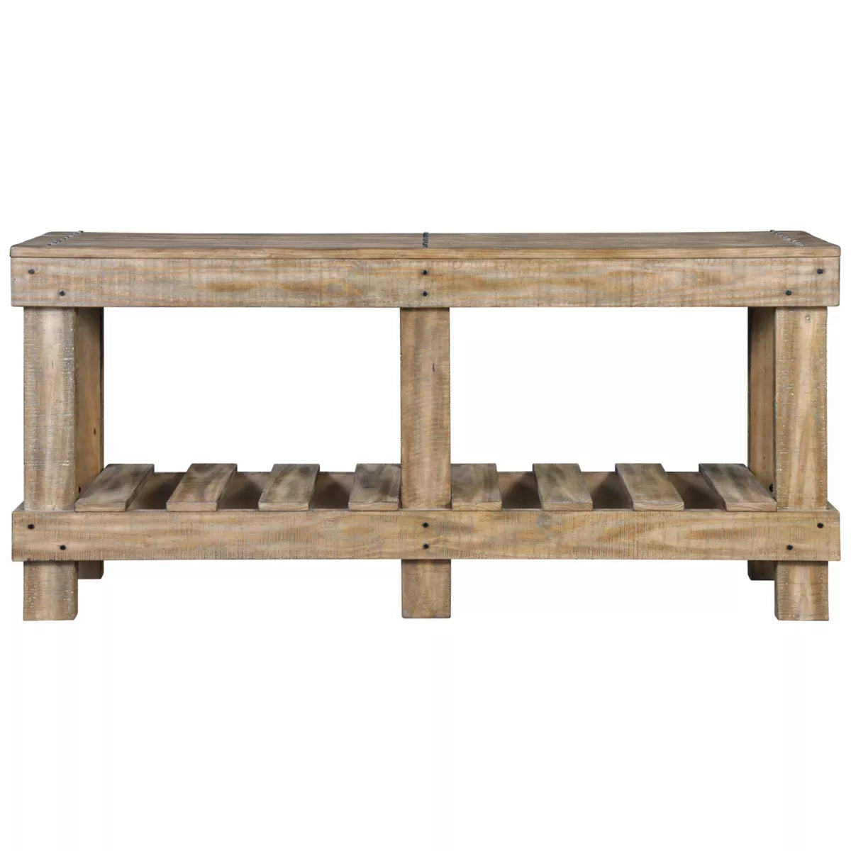 Susandeer Sofa and Console Table Brown - Modern Entryway, Open Shelf Storage