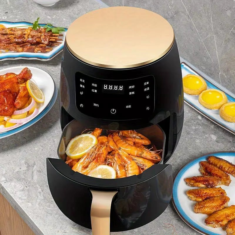 6L Large Capacity Digital Touch Air Fryer Multi Use Non Stick Energy Saving Easy Clean Oven for Household Kitchen Cooking