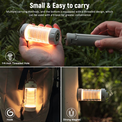 CL01 Camping Lantern 550LM Rechargeable LED Flashlight Waterproof EDC Work Light RGB Torch Power Bank Mini Magnetic Lamp