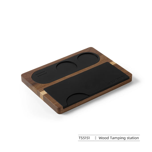 Coffee Tamping Station Wooden Silicone Espresso Tamper Mat for 51-58Mm Portafilter Home Barista Coffee Accessories