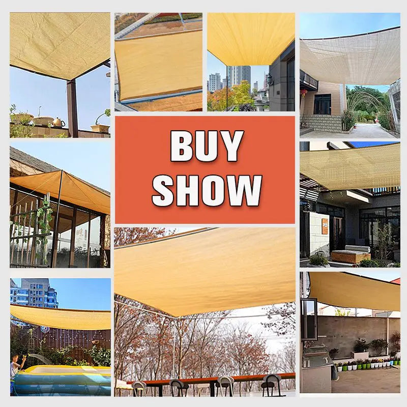 Rectangular Outdoor Sunshade Sail Canopy for Terrace, Car, Garden, Pool - Sun Shelter with Mesh Fabric