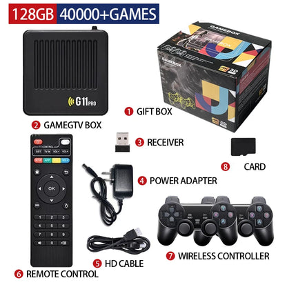 Video Game Console G11 Pro 4K HD 2.4G 256GB Wireless Controller Emuelec4.3 S905X2 Dual System Family Gamebox Built-In 60000 Game