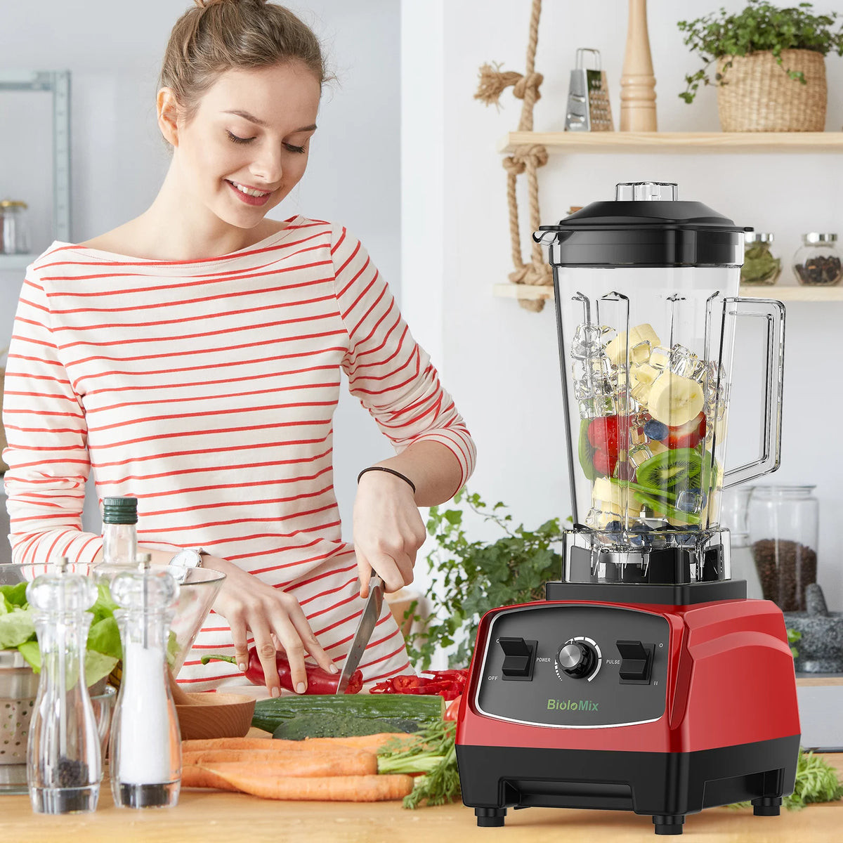 Commercial Grade 3HP 2200W BPA-Free Heavy Duty Blender Mixer Juicer for Smoothies and Food Processing