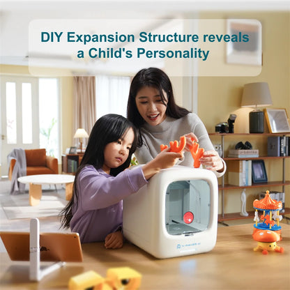 X-MAKER JOY 3D Printer for Kids High Precision 0.05Mm 200Mm/S Printing Speed Wi-Fi USB Enclosed Safe Design AI Voice Interaction Customization with 4Er/8Er Colorful PLA Filament Set