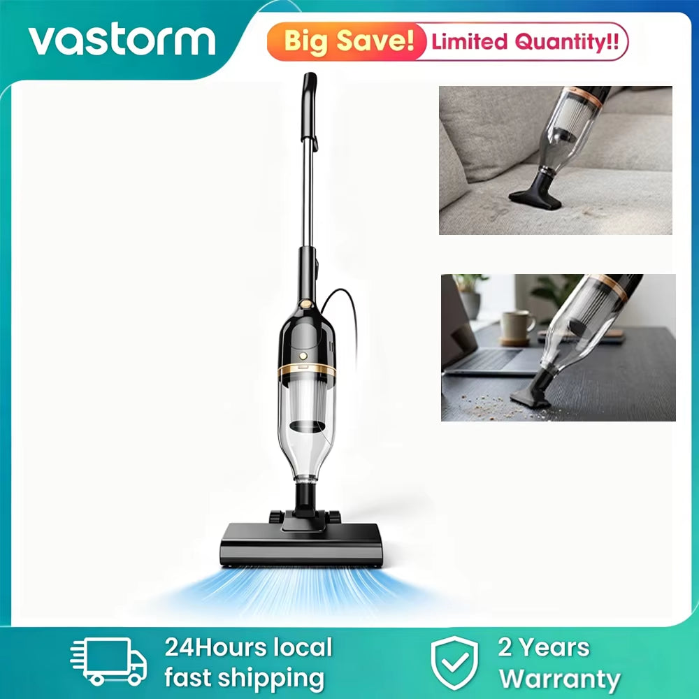 Vastorm R7 Corded Stick Vacuum Cleaner - 600W, 20Kpa Powerful 3-in-1 Lightweight Design for Efficient Low Noise Cleaning on Hardwood Floors and Carpets, Ideal for Pet Hair Removal