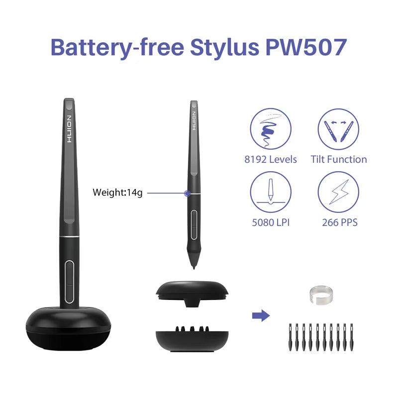 Huion Kamvas Pro 16 Drawing Pen Tablet 15.6 Inch 120% Srgb Digital Graphic Tablet Pen Display Monitor with Tilt Function