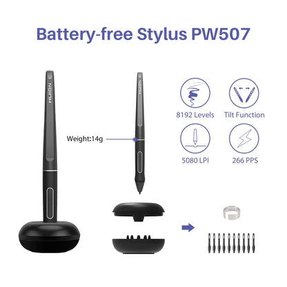 Huion Kamvas Pro 16 Drawing Pen Tablet 15.6 Inch 120% Srgb Digital Graphic Tablet Pen Display Monitor with Tilt Function