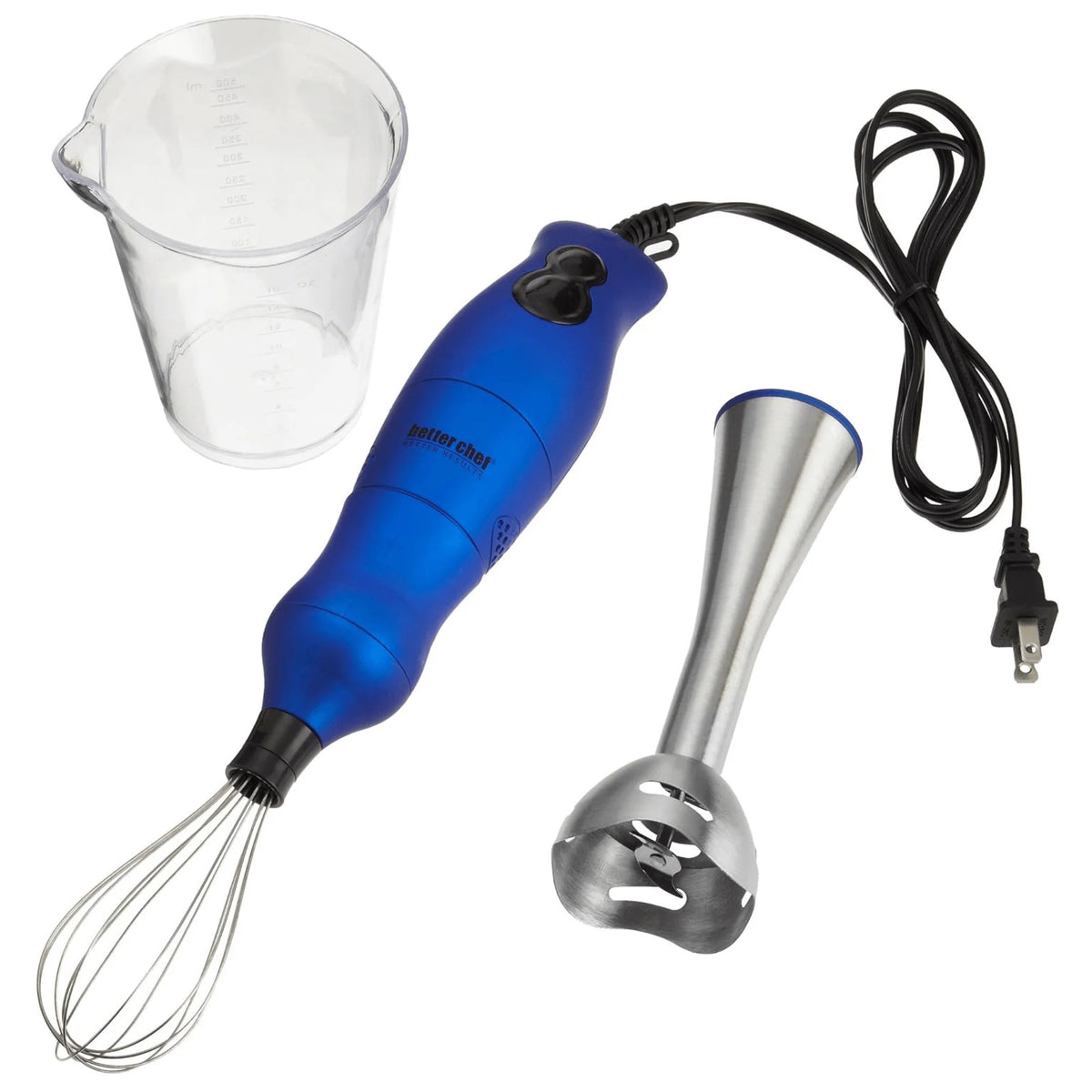 Better Chef 200W Dualpro Immersion Blender Hand-Mixer with Cup and Beater