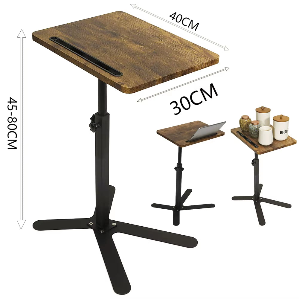 C Shaped Living Room Side Table Sofa Side Cabinet Mobile Coffee Table Simple Small Square Table Bedroom Bedside Table with Wheel