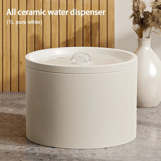 Ultra-Quiet Pet Cat Automatic Water Fountain Filter Dispenser for Dog Flowing Silent Circulation Filtration Ceramic Water Feeder