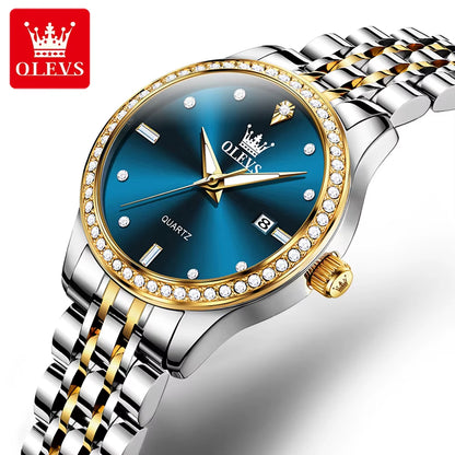 Luxury Brand Women'S Watches Elegant Gold Fashion Quartz Watch Luminous Versatile Waterproof Female Authentication Watch