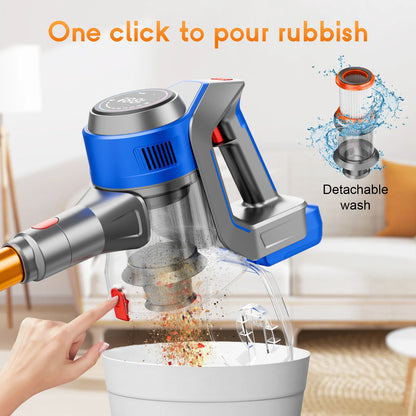 Honki 78KPA Cordless Vacuum Cleaner - High-Power Handheld Device with LED, Strong Suction for Wet and Dry Cleaning, Ideal for Pet Hair and Carpets