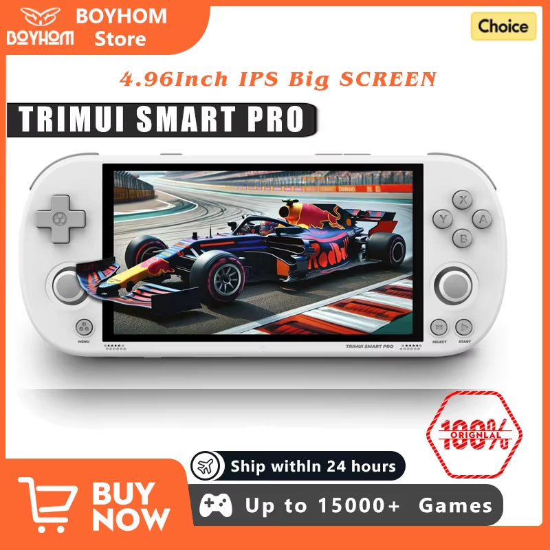 Smart Pro Handheld Game Console 4.96''IPS Screen Linux System Joystick RGB Lighting Smartpro Retro Video Game Player Gift