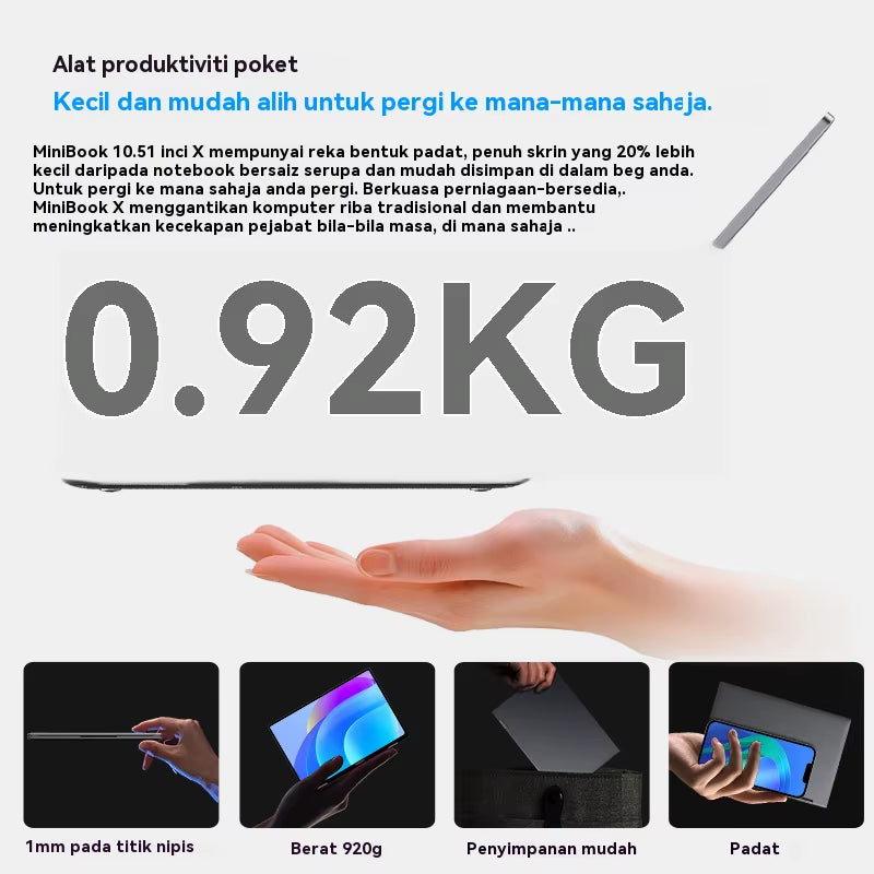 CHUWI Minibook X 2 in 1 Laptop Intel N150(Up to 3.6Ghz) 512GB ROM 16GB LPDDR5 10.51" 1200X1920 FHD IPS Windows 11 Notebook
